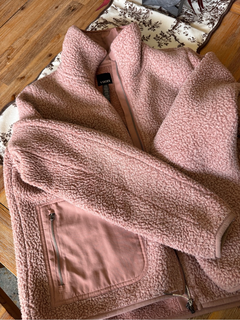 Vuori Dusty Pink Alpine Sherpa Zip Jacket